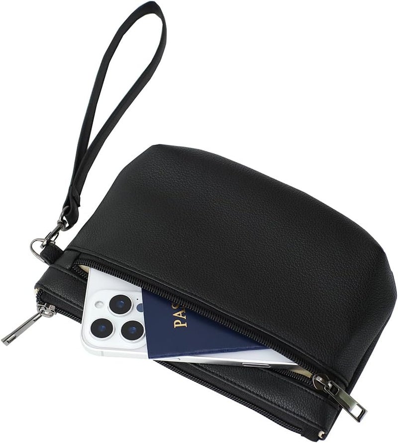 BBORGDC Small Wristlet Wallets for Women, Zip Clutch Bag with Wristlet Pouch, 3-Zipper Original Design - Image 5